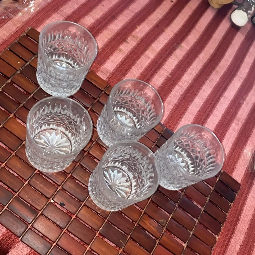 Vintage WATERFORD CRYSTAL TUMBLERS SET OF FIVE